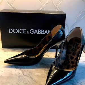 Dolce & Gabbana Black Patent Heels, 38.5